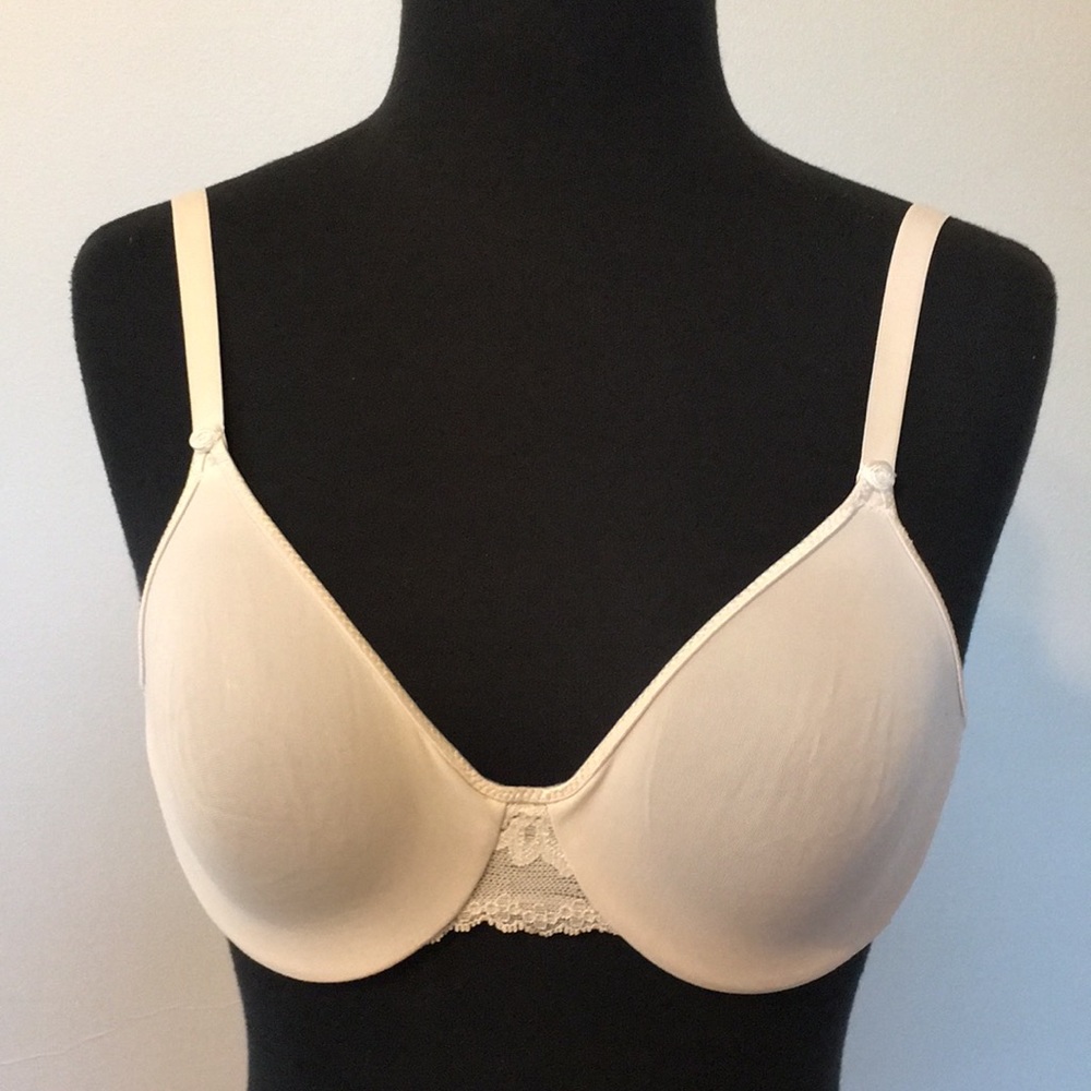 VTG Barely There Lace Unlined Sheer Bra, 34C